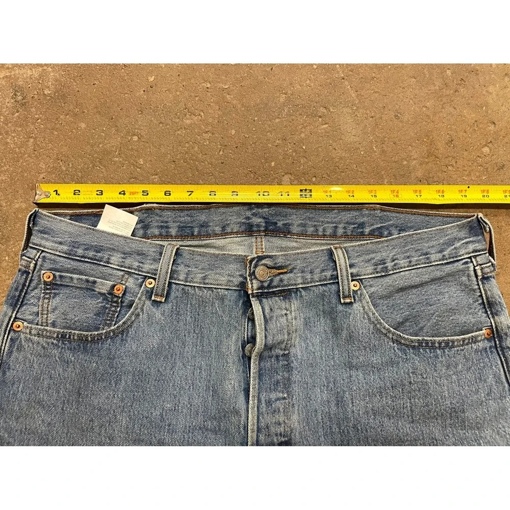 Levi's 501 Straight Jeans Men 38x32 Blue‎ Denim Stonewash Cotton Original Fit